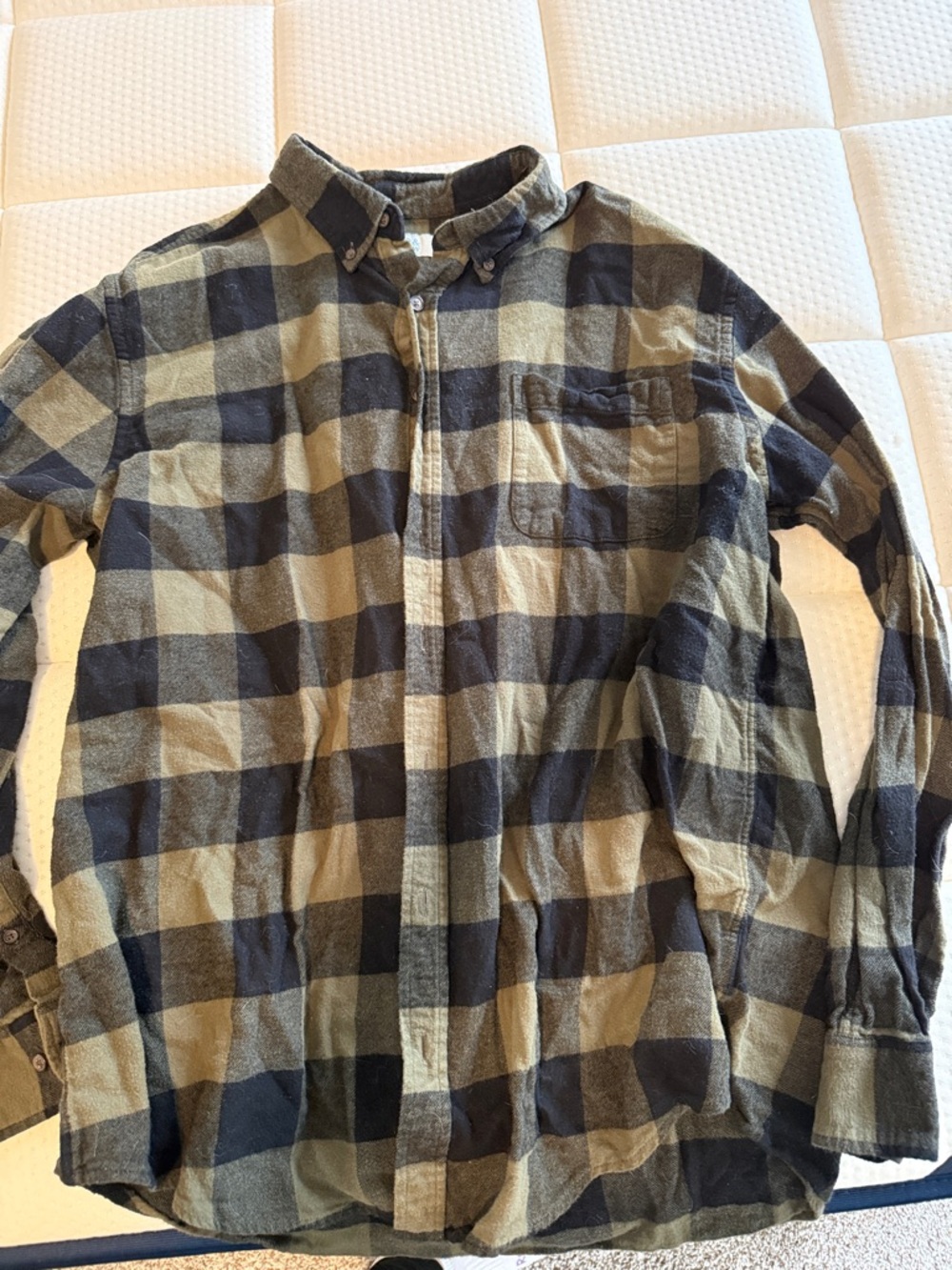 croft & barrow Olive and Black Buffalo Plaid Button-Down Shirt